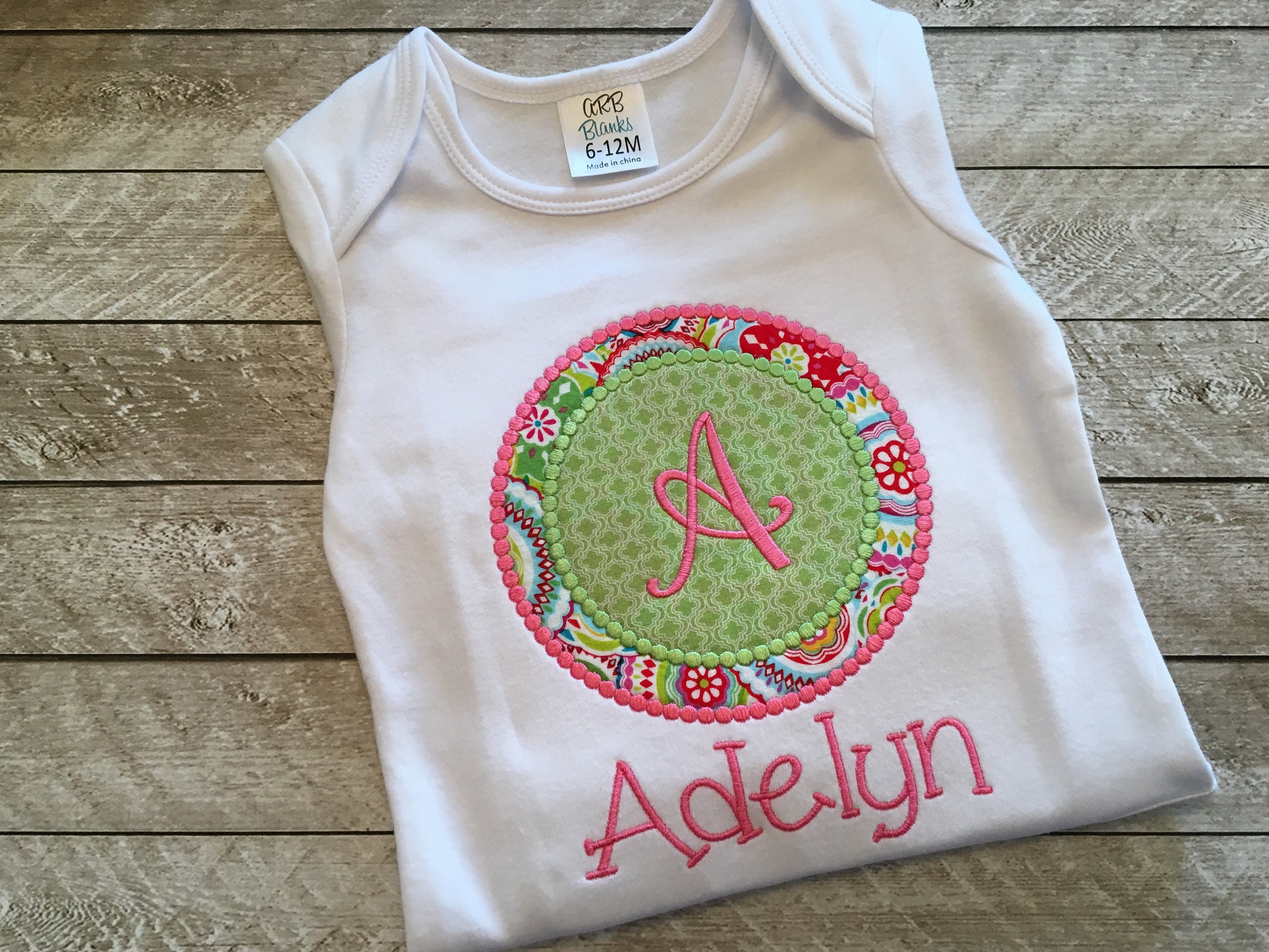 Monogrammed shirts for girls Baby girl personalized gift Etsy