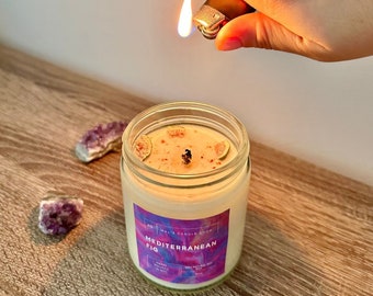 Mediterranean Fig w/ Dried Fig flower Natural Soy Candle Hand-Poured 4oz/9oz (Custom Label Available)