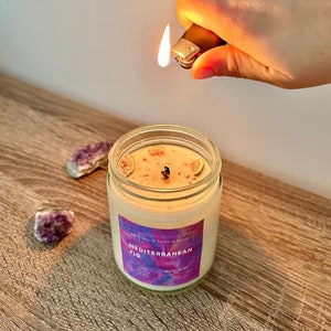 Mediterranean Fig w/ Dried Fig flower Natural Soy Candle Hand-Poured 4oz/9oz (Custom Label Available)