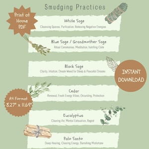 Printable Smudge Guide: Sage Types & Smudging Practices (PDF Download ...