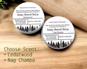 Hemp Beard Balm | Nag Champa | Cedarwood Essential Oil | Fathers Day Gift | Gift for Boyfriend | Husband Birthday | Michigan Made