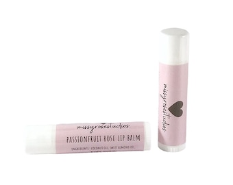 passionfruit rose lip balm | beeswax lip balm | lip moisturizer | indie beauty products | small gifts under 10 | Michigan made