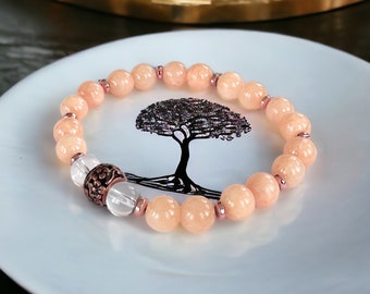 peach mountain jade bracelet for women | jade gemstone jewelry | beaded bracelets | jewelry gifts for mom | great lakes artisan jewelry