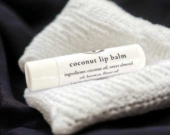 island coconut lip balm handmade | scented beeswax lip balm | clean ingredients | lip butter | small gift under 10 | tropical scented