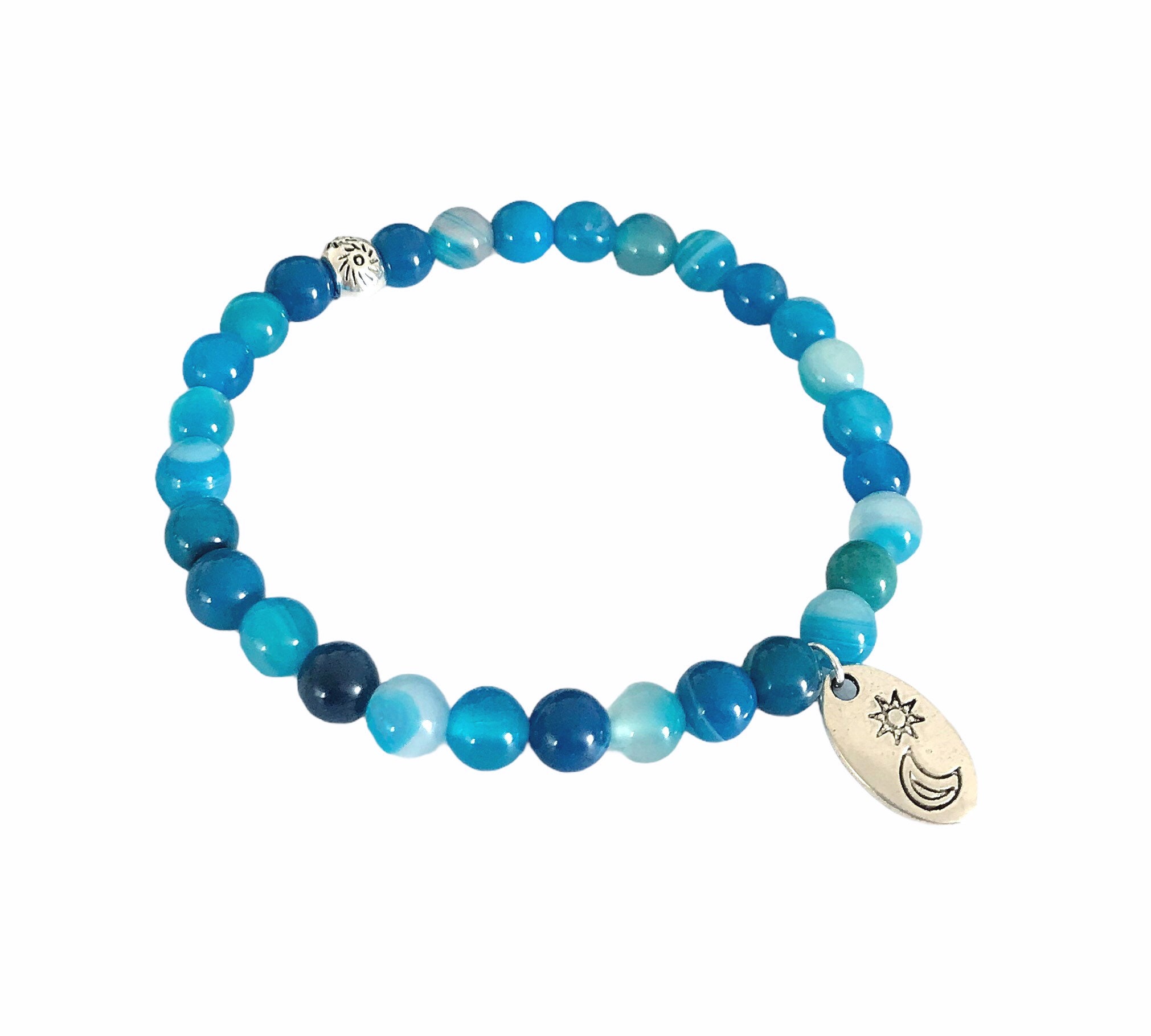 Bracelet Earring Set Gemstone Blue Beaded Bracelet and | Etsy