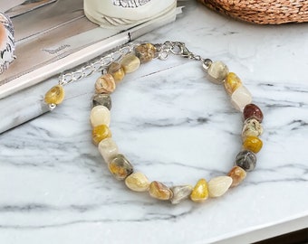 Mexican Crazy Lace Agate Bracelet | Depression Healing Bracelet for Women | Earthy Gemstone Jewelry | Adjustable Beaded Bracelets