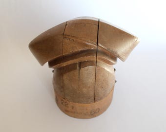 Antique Wooden Hat Block, Empire Hat Mold, Puzzle Design