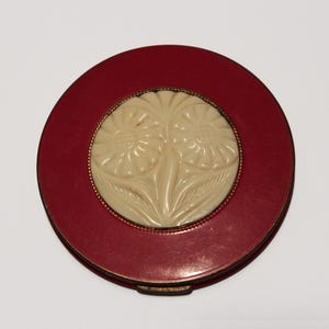 Antique Vintage 1920s-1930s Art Deco Enamel Powder Compact, Cosmetic