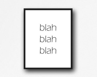 Blah Blah Blah Art Etsy