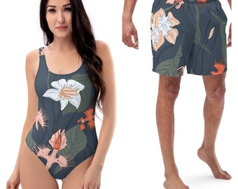 His and Her Couples Swimsuit Set - Matching Swimwear for Partners, His and Hers Beach Ensemble, Beachwear, Swimsuits for Couples