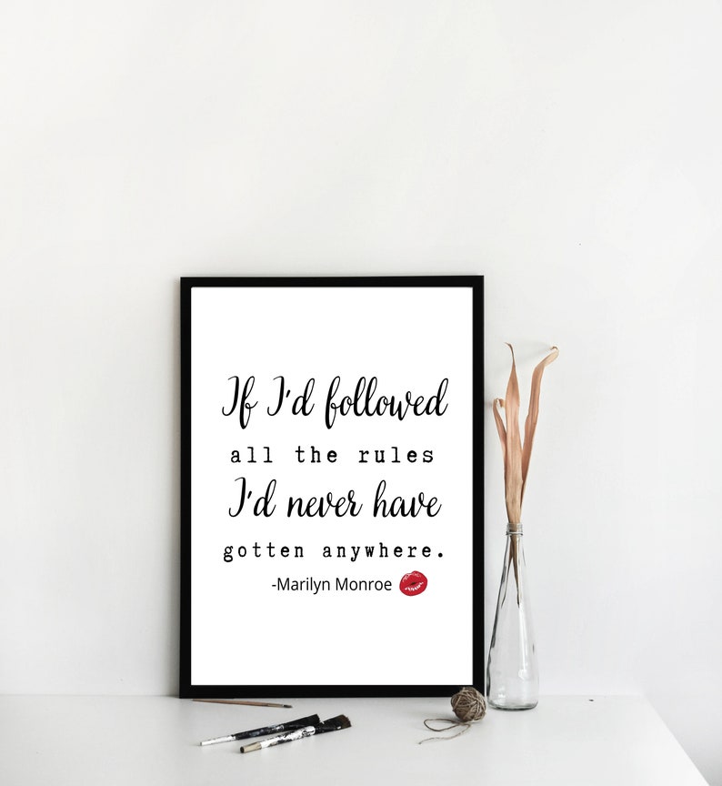 Marilyn Monroe Quotes, Marilyn Monroe Wall Art, , Inspiring Quote Print