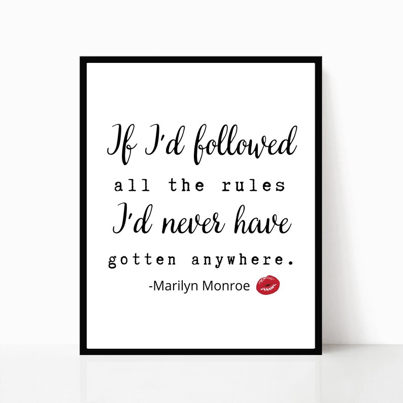 Marilyn Monroe Quotes, Marilyn Monroe Wall Art, , Inspiring Quote Print