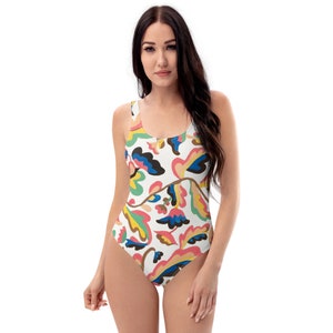 Tropical One-Piece Swimsuit, Plus Size Swimsuit for Women,
