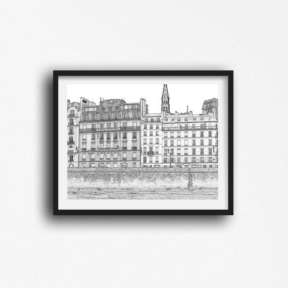 Paris Wall Art Black And White Sketch Prints Paris Bedroom Prints Paris Print Paris Illustrations Paris Art Prints