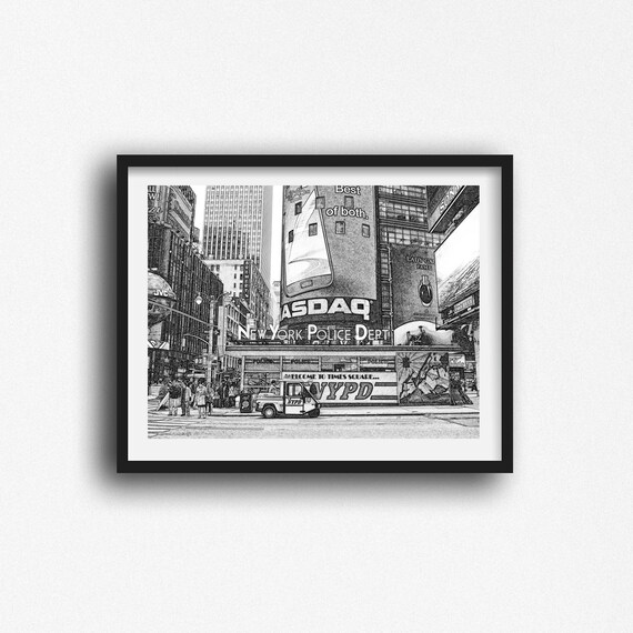 New York Wall Art Illustration Original Art New York City Etsy
