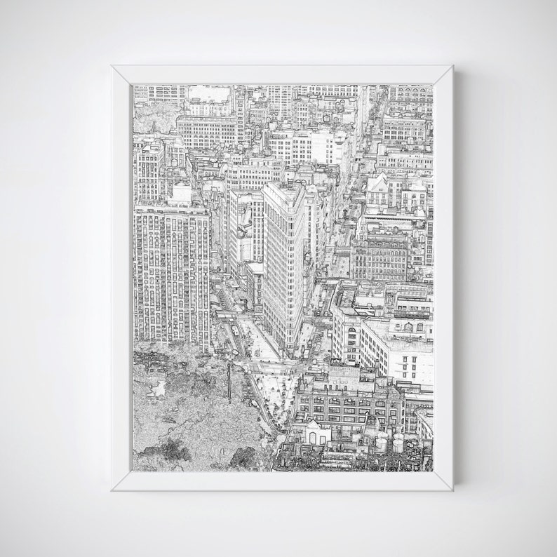 Black and White New York Wall Art New York City Print New Etsy