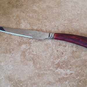 Large knife with faux antler handle, vintage, ships from Canada