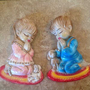 Chalkware figurines, vintage, ships from Canada