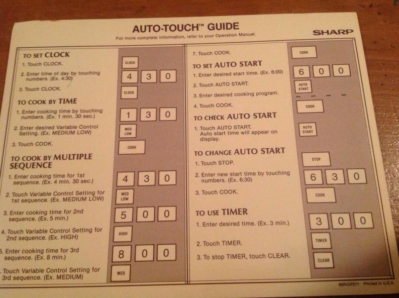 Sharp carousel microwave manual | Etsy