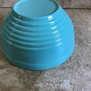 Turquoise melamine bowl, vintage, ships from Canada