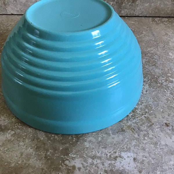Turquoise melamine bowl, vintage, ships from Canada