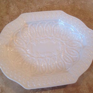 Vintage embossed porcelain serving plate, Verona, Skye McGhie, ships from Canada