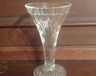 Fluted flared glass, vintage, ships from Canada