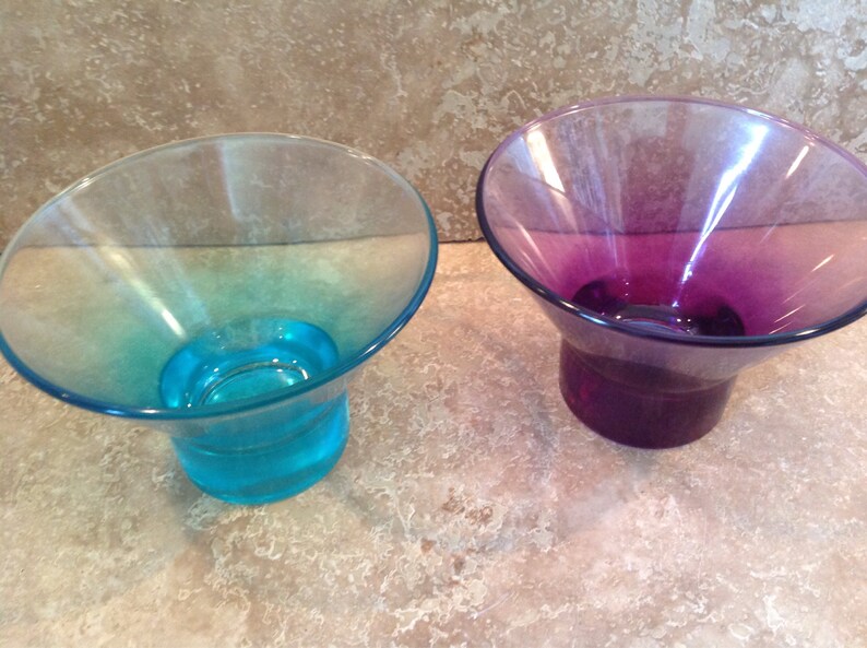 Coloured Glass Ice Cream Bowls Etsy