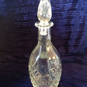 Glass decanter, patterned glass, vintage, ships from Canada