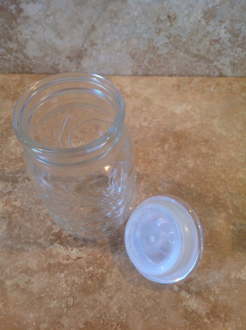 Clear jar with lid, vintage, ships from Canada image 3