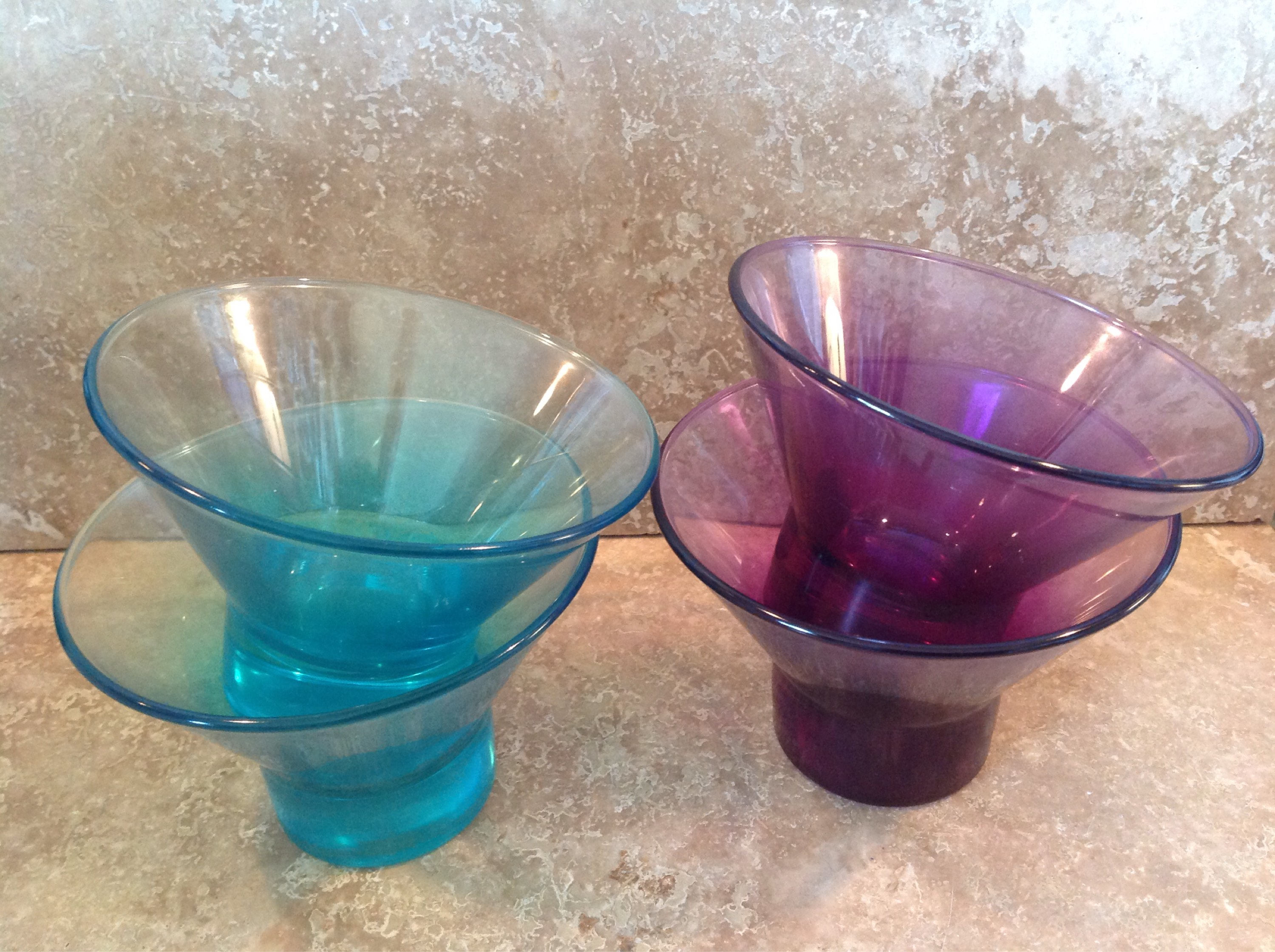Coloured Glass Ice Cream Bowls Etsy