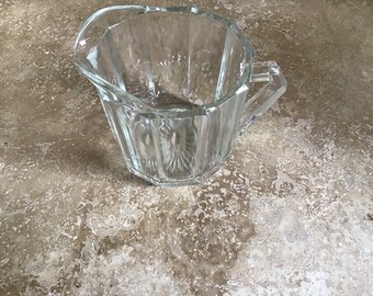 Clear cut glass creamer, vintage, ships from Canada