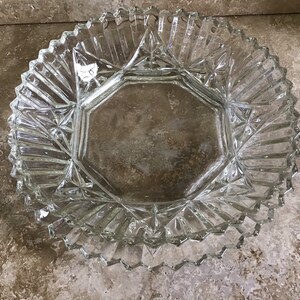 Cut glass serving bowl and underplate, antique, ships from Canada