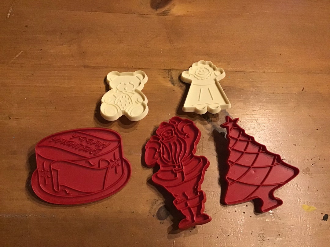 Christmas Plastic Cookie Cutters, Cookie Stamps, Ships From. Canada Etsy