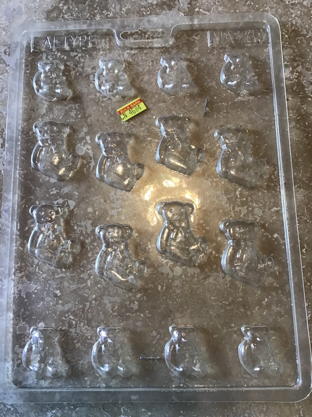 Teddy Bear Candy Mold, Plastic, Vintage, Ships From Canada Etsy