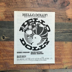 Hello Dolly sheet music, vintage, ships from Canada