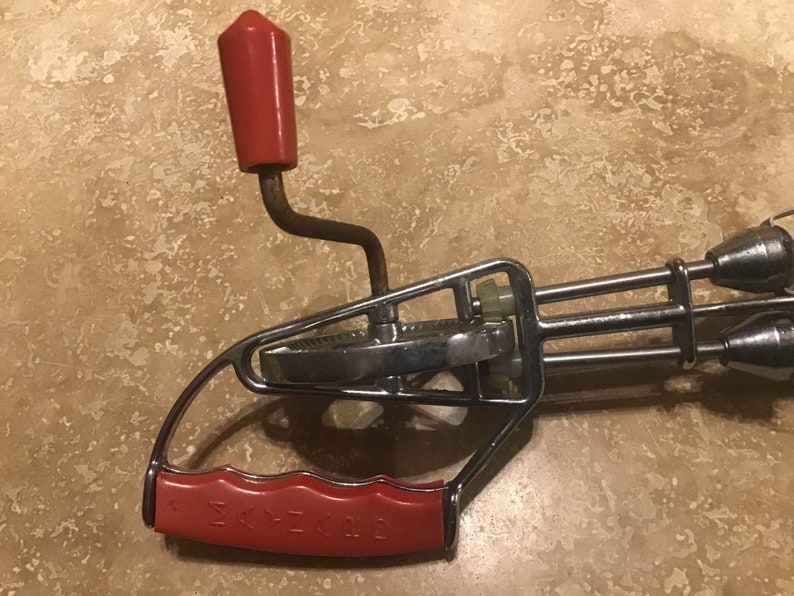Maynard Red Hand Crank Blender Vintage Kitchen Tool Ships Etsy