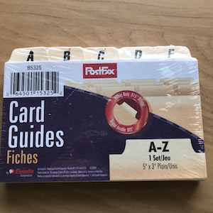 ABC index card dividers, new in package, ships from Canada