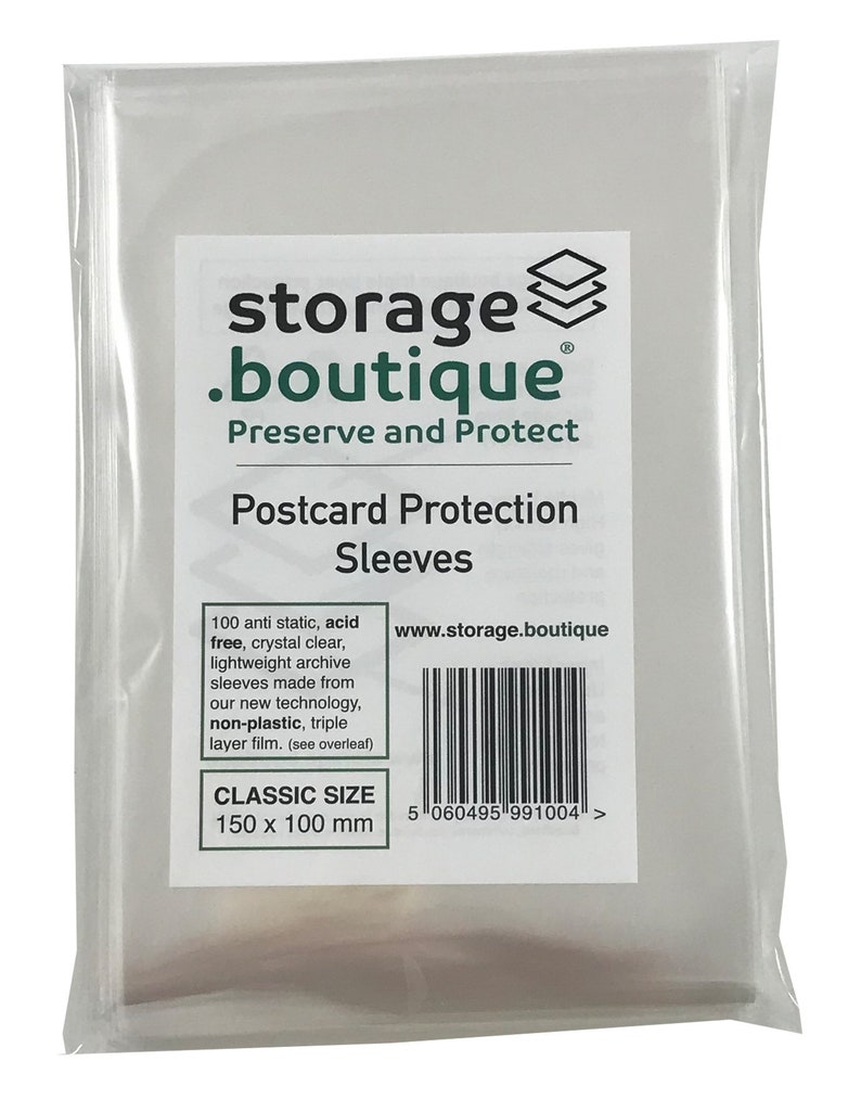 Storage.boutique POSTCARD PROTECTION SLEEVES Crystal Clear Etsy UK