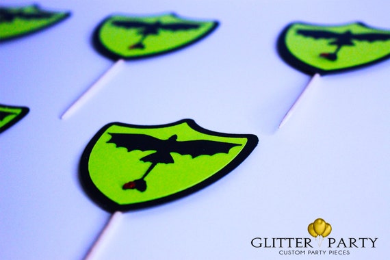 How To Train Your Dragon Party Decorations - Toothless Cupcake Toppers! Customize colors to fit your party decor! Il_570xn