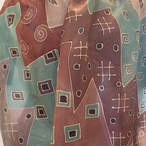 Hand painted silk scarf, Silk Neck Scarf, Silk Scarf Man, 100% Silk Shawl, Father&#39;s Day Gift, Gift for Man, Birthday Gift