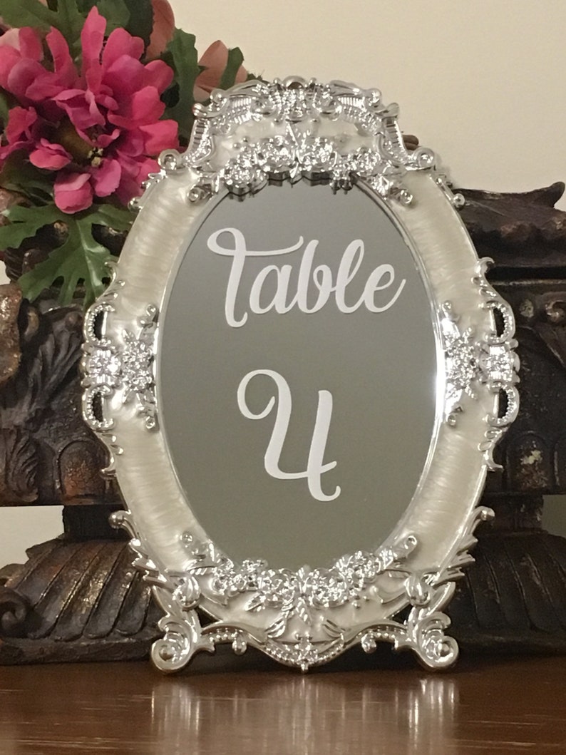 Set Of Mirror Table Numbers Fairytale Party Ornate Mirrors Image 0