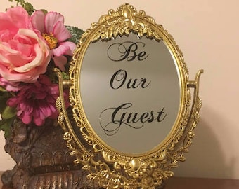 Be our guest/Beauty and the Beast/Princess party sign/Sweet 16 centerpiece/Quincinera centerpiece/Bridal shower fairytale sign/Disney party