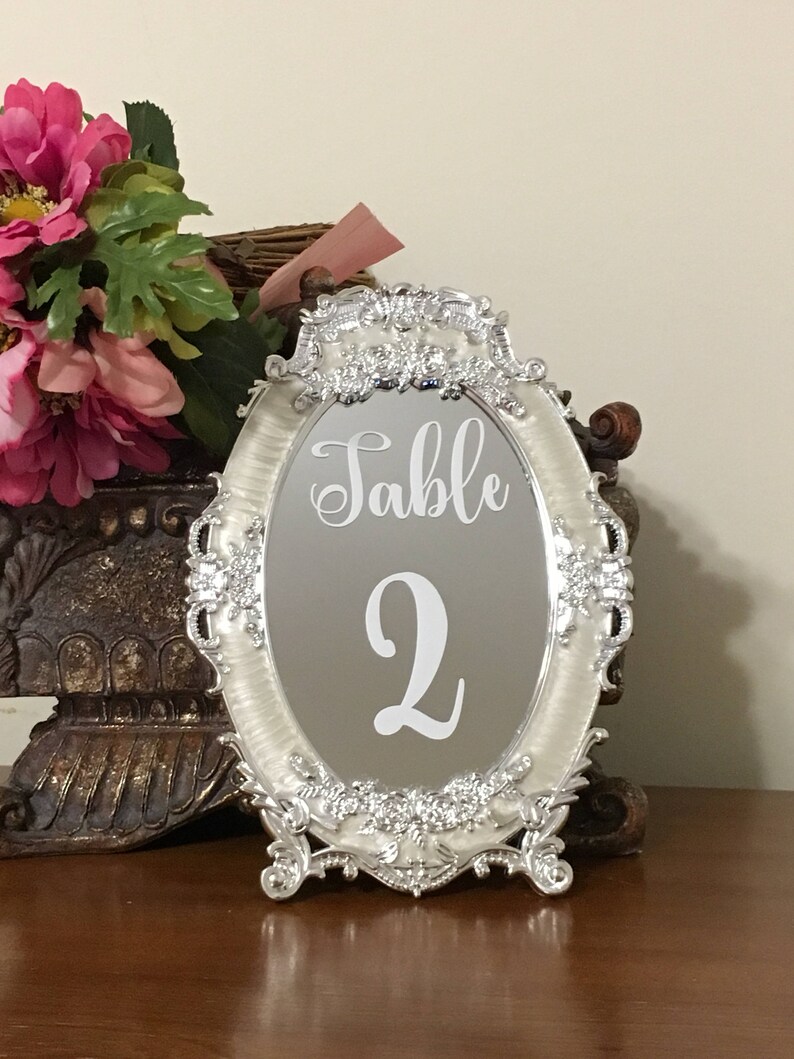Mirror Table Numbers/mirrored Table Numbers/fancy Table Etsy