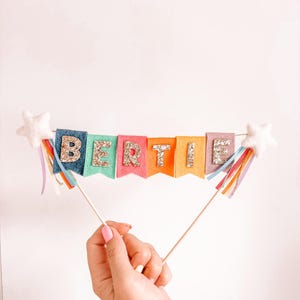 Felt Bunting Cake Topper | First Birthday | Girls Birthday | Boys Birthday | Cake Bunting | Personalised Cake Bunting | Party Decorations image 10