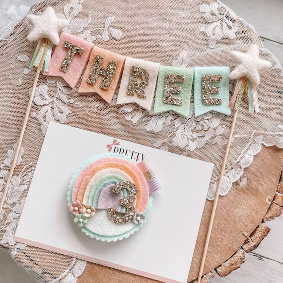 Felt Bunting Cake Topper | First Birthday | Girls Birthday | Boys Birthday | Cake Bunting | Personalised Cake Bunting | Party Decorations