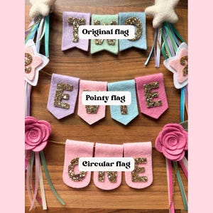 Felt Bunting Cake Topper | First Birthday | Girls Birthday | Boys Birthday | Cake Bunting | Personalised Cake Bunting | Party Decorations image 3