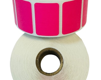 1.5"x1" Pink Direct Thermal Labels: Permanent Adhesive, 1" Core (2 Rolls) 2,000 Total