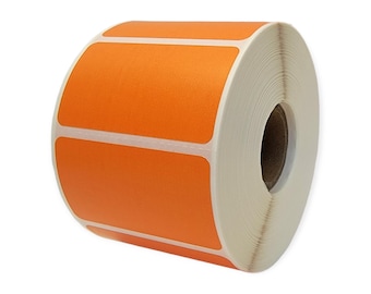 Orange 2.25x1.25-inch Direct Thermal Labels: 2 Rolls, 2000 Adhesive Labels, 1" Core