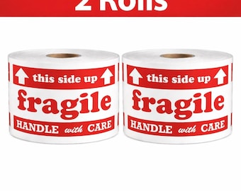 3x5 fragile, this side up, Handle with Care Shipping Labels (2 Rolls, 600 Labels)